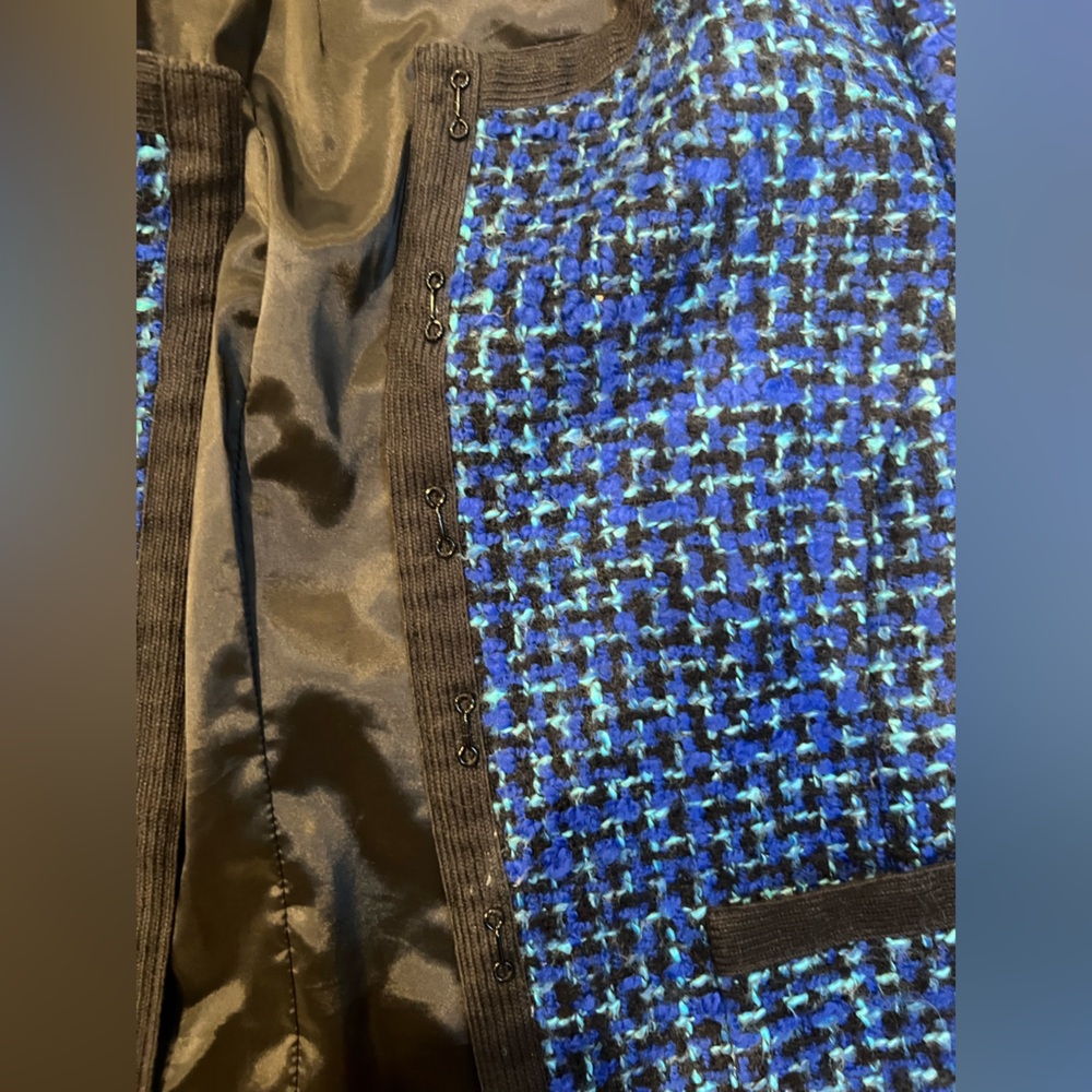 J CREW Women's Blue Tweed Jacket - Picture 5 of 5